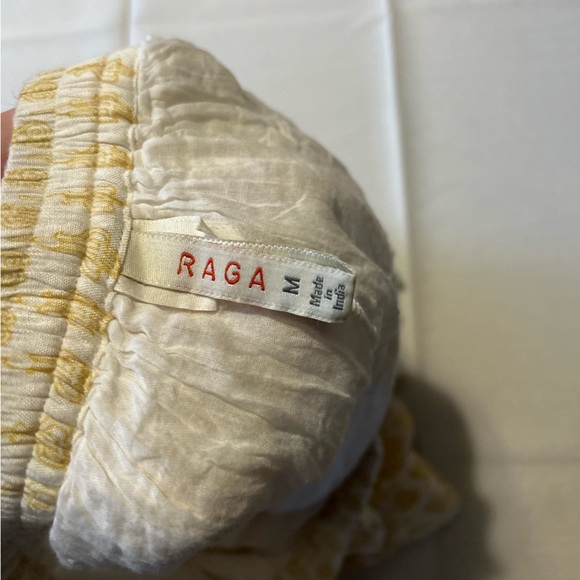 Anthropologie RAGA Mini Ruffle Skirt Tassel White & Yellow Boho Size Medium - Picture 3 of 6